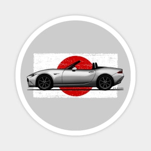 The amazingly cool japanese roadster with japanese flag background Magnet